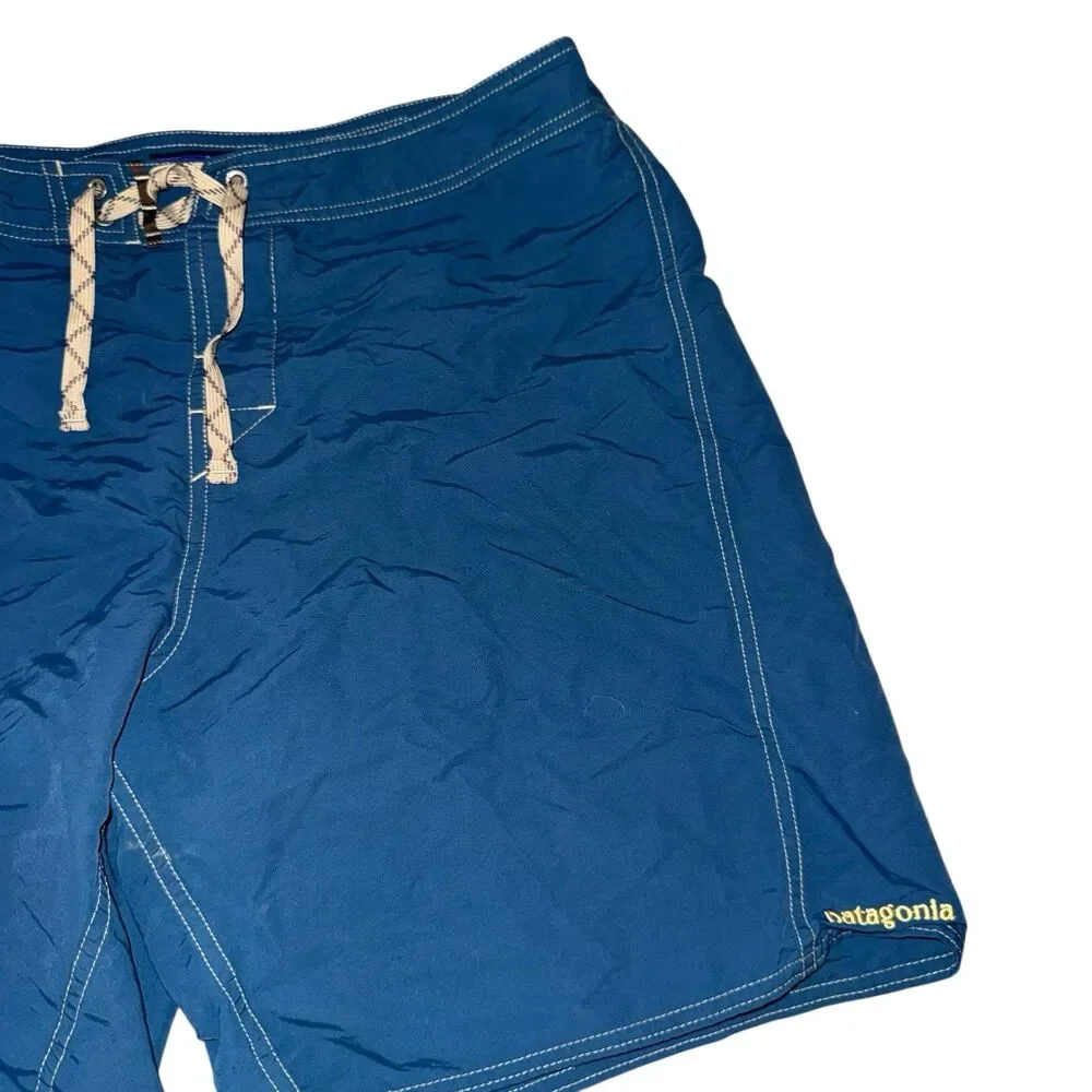 Patagonia Minimalist Wavefarer Board Shorts Blue Nylon Men Size 35 Summer - Picture 3 of 10